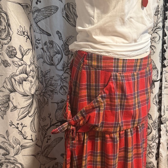 Plaid Red Maxi Skirt - Picture 4 of 7